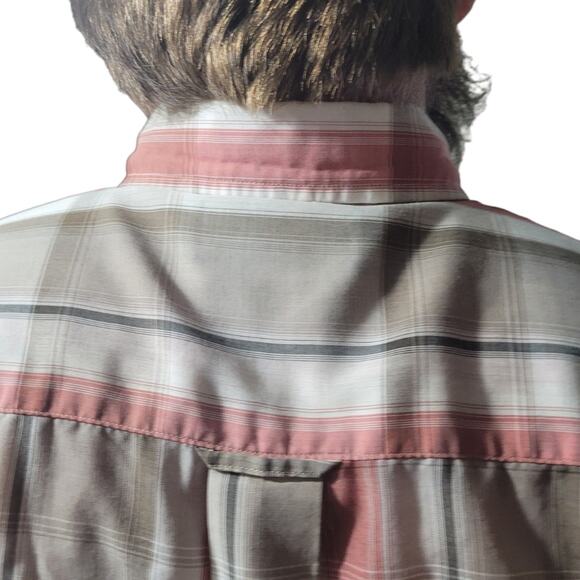 Vintage 60s Knights Sportswear Plaid Button Down Shirt Men’s Large Cowboy Retro - Picture 2 of 9